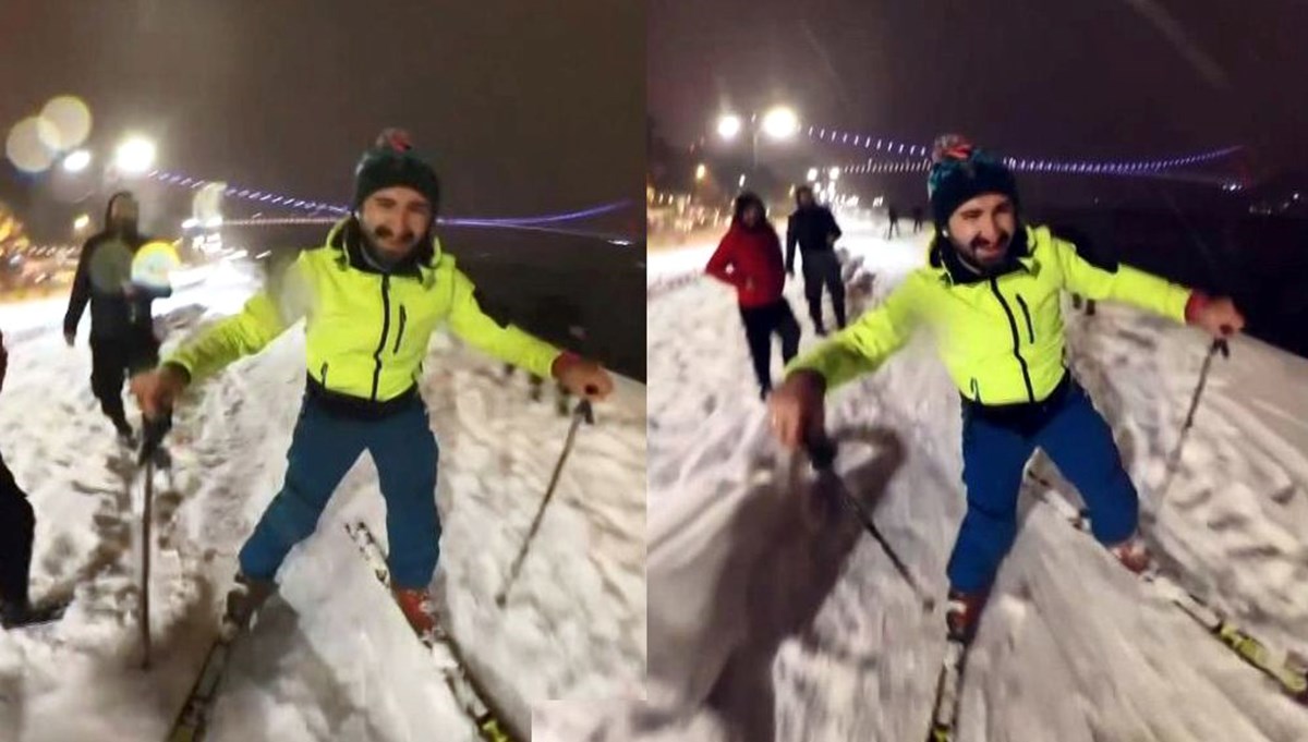 Boğaz'da kayak keyfi yaptı